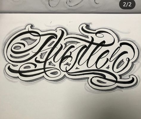 Hustle Lettering, Chicano Script, Lettering Tattoo Design, Ak47 Tattoo, Tattoo Lettering Alphabet, Sacred Heart Art, Calligraphy Fonts Alphabet, Fancy Writing, Chicano Lettering