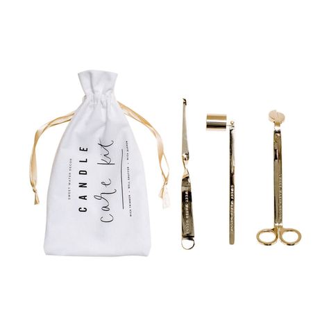 Gold Candle Care Kit Candle Wick Trimmer, Water Decor, Multiple Candles, Wick Trimmer, Water Candle, Long Lasting Candles, Sweet Water, Gold Candle, Letter Bag