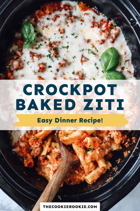 Crock Pot Italian Sausage Recipes, Ziti Crockpot, Crockpot Ziti, Seasoned Pasta, Crock Pot Ziti, Ground Italian Sausage Recipes, Crockpot Italian Sausage, Slow Cooker Baked Ziti, Crockpot Italian