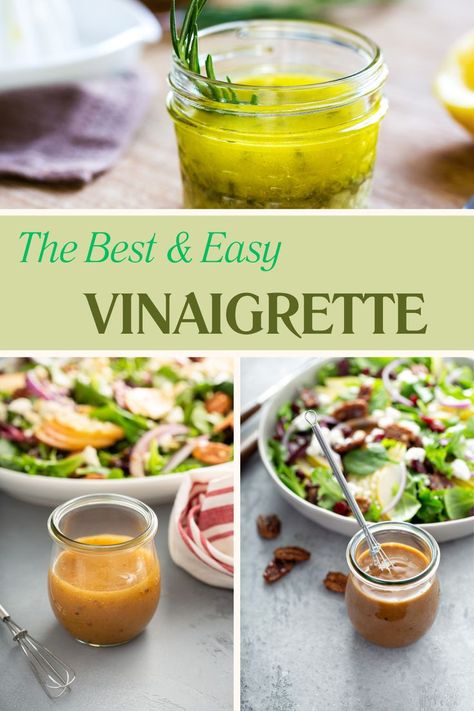 The Best & Easy Vinaigrette Salad Dressing With Avocado Oil, Oil To Vinegar Ratio Salad Dressings, Diy Vinegrette Dressing, French Vinaigrette Dressing, Simple Vinegrette Recipes, Simple Oil And Vinegar Salad Dressing, Avocado Oil Salad Dressing, Vinegar And Oil Dressing Recipes, Vinegrate Dressing