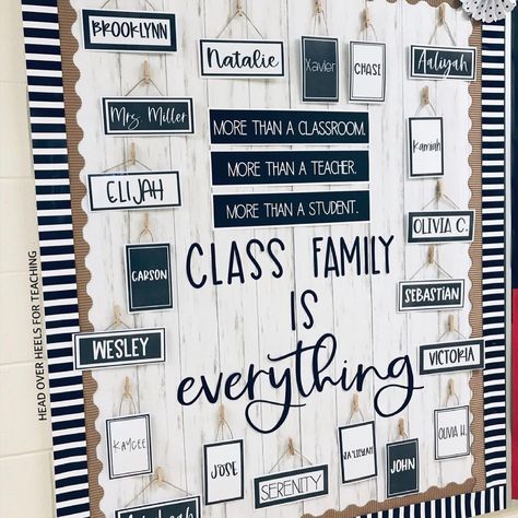 This was last year’s bulletin board that’s welcomed my class family on the first day of school. ❤️ It’s important that I set a positive… Classroom Front Board Ideas, Family Bulletin Boards, Hallway Bulletin Boards, Elementary Bulletin Boards, Class Bulletin Boards, Interactive Bulletin Boards, Class Family, Classroom Goals, Reading Bulletin Boards