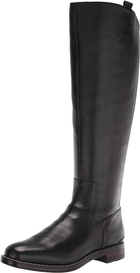 Amazon.com | Franco Sarto Womens Meyer Knee High Flat Boots Black Leather 7 M | Knee-High Knee High Flat Boots, Wide Calf Tall Boots, Black Flat Boots, Dress Boots Women, Wide Calf Riding Boots, Knee High Boots Flat, High Boots Outfit, Black High Boots, Womens Riding Boots