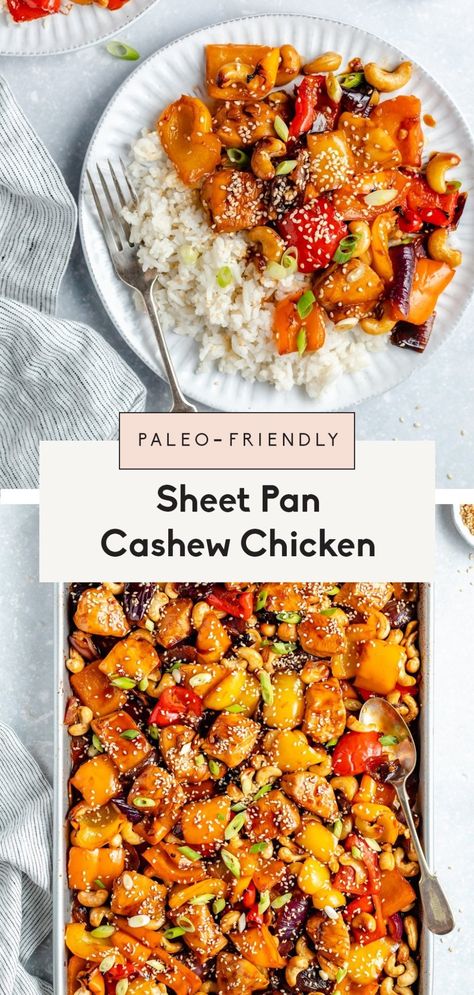 Healthy Drop Off Meals, Eggless Dinner Recipes, Healthy Fresh Dinners, Healthy Cashew Chicken, Sheet Pan Cashew Chicken, Sheet Pan Chicken And Veggies, Cabin Food, 2024 Meals, Dinners Healthy