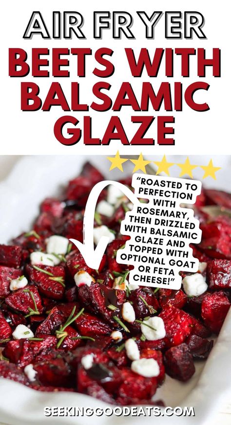 Quick and easy rosemary and balsamic glazed roasted beets in the air fryer! You'll love the flavor of this easy side dish. Air Fried Vegetable Recipes, Roasted Beets Recipe, Cooking Beets, Raw Beets, Easy Vegetable Side Dishes, Healthy Vegetable Recipes, Beet Recipes, Vegetable Side Dishes Recipes, Air Fryer Healthy