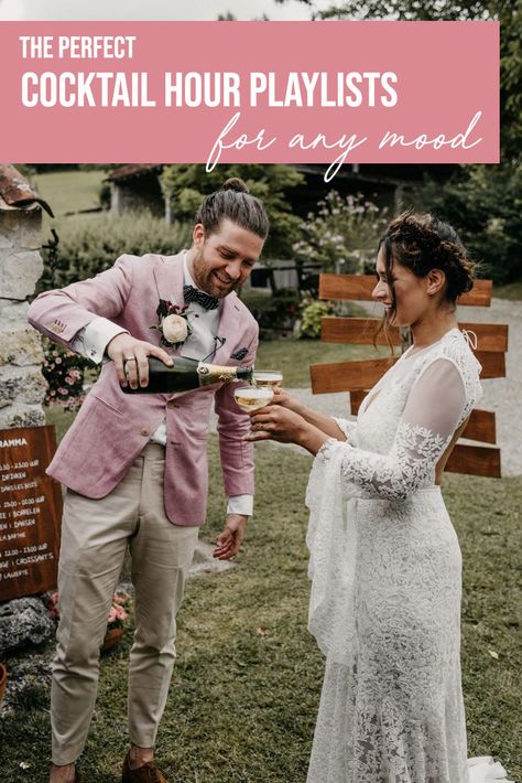 Wedding Cocktail Hour Music, Cocktail Hour Playlist, French Backyard, Unique Wedding Songs, Wedding Playlist Reception, Cocktail Hour Music, Wedding Backyard, Cocktail Hour Wedding, Boho Chique