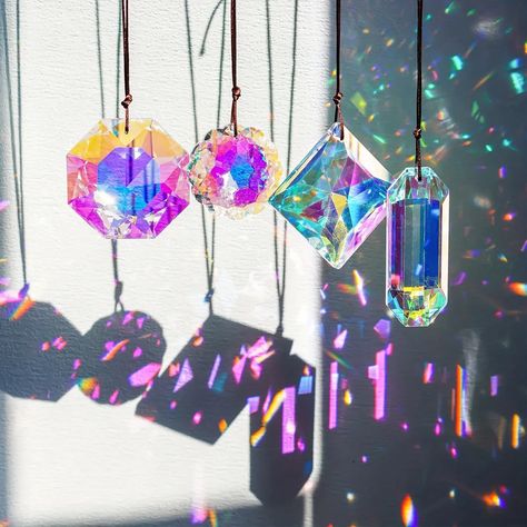 Iridescent Decor, Chandelier Decorations, Colorful Chandelier, Window Suncatchers, Hanging Crystals, Rainbow Maker, Crystal Wall, Crystal Suncatchers, Crystal Prisms