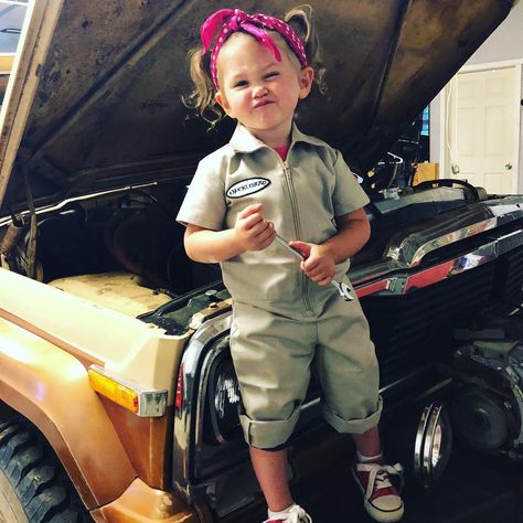 Mechanic - toddler costume ideas Girl Mechanic Costume, Girl Mechanic Outfit, Toddler Costume Ideas, Mechanic Costume, Baby Mechanic, Toddler Costumes Girl, Girl Mechanics, Halloween Costume Toddler Girl, Toddler Girl Halloween