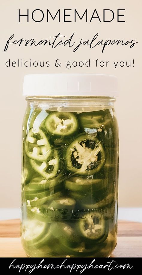 Want to learn how to make fermented jalapeno peppers? This fermented jalapeno pepper recipe is super easy to make. You'll love these Lacto-fermented jalapenos. This is one of the easiest fermented vegetable recipes. Fermented veggies are a great way to get probiotics. Fermented jalapeno peppers are one of the best fermented foods for gut health! #FermentedFood #FermentedVeggies #FermentedPeppers #FermentedJalapenos #GutHealth How To Ferment Jalapenos, Fermented Jalapenos Recipe, Ferment Jalapeno, Fermentation Jar Recipes, How To Use Jalapeno Peppers, Best Fermented Foods For Gut Health, Fermented Peppers Recipe, Lacto Fermented Salsa, Lacto Fermentation Recipes