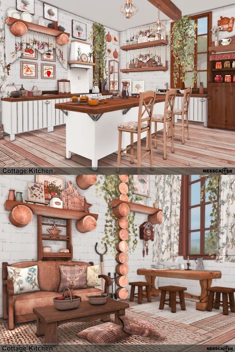 Sims 4 Cottagecore Living Room, Cottagecore Living Room Sims 4 Cc, The Sims 4 Cottage Living Cc, Sims 4 Cc Country Kitchen, Sims 4 Cc Cottagecore Kitchen, Cottage Furniture Sims 4 Cc, Sims 4 Cozy Kitchen Cc, Cottage Kitchen Sims 4, Sims 4 Cc Cabin Furniture