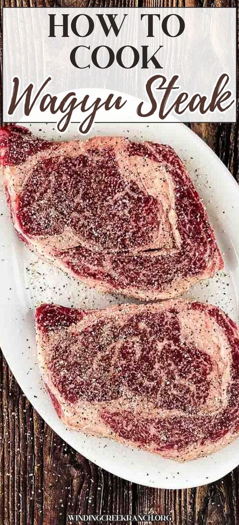 If you're investing in premium meat like Wagyu steak (the best steak in the world), it's important to know how to cook it properly. This guide will teach you everything you need to know about Wagyu beef and how to cook the perfect steak - every single time. Steak On Gas Grill, Wagyu Recipes, Wagyu Beef Recipe, Wagyu Beef Steak, Cook The Perfect Steak, Wagyu Ribeye, Ny Steak, Rib Eye Recipes, Sirloin Steak Recipes