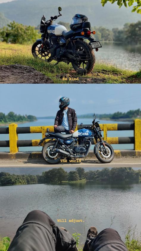 Motorcycle Photography Ideas, Bike Story Ideas, Caption For Bike Pose, Bike Trip Photography, Bike Poses Men, Photoshoot With Bike, Street Photoshoot Men, Bike Riding Aesthetic, Bike Rides Photography