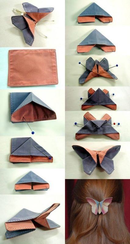 Sew Ins, Tips Menjahit, Kraf Kertas, Gubahan Bunga, Fabric Origami, Kraf Diy, Origami Butterfly, How To Make Origami, Fabric Butterfly