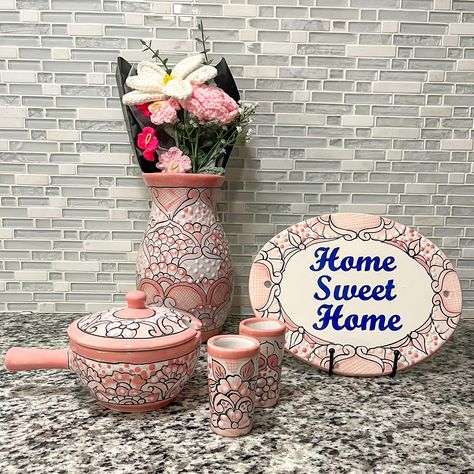 We’re in love with how this pink talavera turned out! 💕✨ Huge thanks to our family in Mexico for crafting these beautiful pieces. Their talent never ceases to amaze us! 🤭💖 #talaveralove Are you loving the pink talavera trend? 💖 Pink Talavera, The Pink, Sweet Home, In Love, Turn Ons, Pink, Quick Saves, Mexico