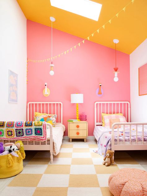 Chloe Fleury, Play Nook, Best Paint Brand, Cardboard Gingerbread House, Bedroom Orange, Rainbow Room, Kids Room Inspiration, Orange Walls, Girl’s Room