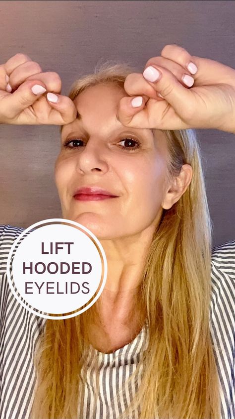 Exercises For Hooded Eyelids, Get Rid Of Hooded Eyelids, Facial Yoga For Eyes, Eye Yoga Face Exercises, Saggy Eyelids Remedies, Face Yoga Eye Lift, Eyelid Exercises Hooded Eyes, How To Lift Eyelids Naturally, How To Fix Hooded Eyelids