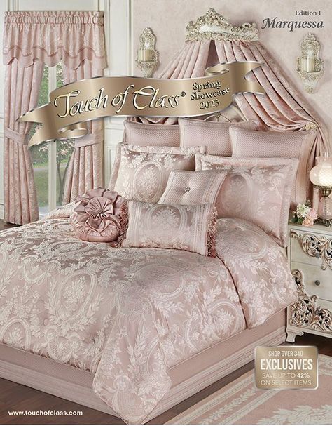 Rose Gold Bedroom, Cool Bedding, Bed Crown, Satin Quilt, European Pillows, Natural Bedding, Chic Bedrooms, Gold Bedroom, Shabby Chic Bedrooms