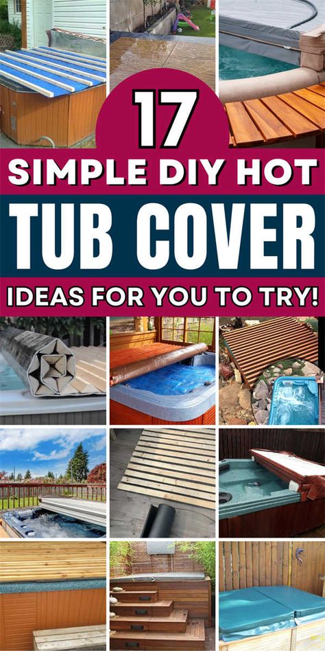 Hot tub covers can be a costly expense, but making your own cover can help reduce the amount you spend on running your tub. Diy Spa Cover Hot Tubs, Diy Hot Tub Cover How To Build, Diy Hot Tub Cover Holder, Stock Tank Pool Cover Ideas, Hot Tub Cover Diy, Bath Tub Cover Ideas, Diy Hot Tub Cover, Hot Tub Cover Ideas, Tub Cover Ideas