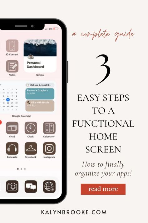 Discover how to organize your iPhone apps seamlessly, ensuring you never waste time scrolling through pages again. These organization ideas will help you organize apps on your phone so that they do not overwhelm you every time you use your phone. Make your phone aesthetic with this guide and organize your life. <<< Minimalist Lifestyle >>> Best Phone Organization, Best Theme Apps For Iphone, Organize Iphone Apps Ideas, Organize Phone Apps Aesthetic, How To Keep Your Phone Organized, How To Design Iphone Home Screen, Phone App Organization Ideas, Organized Iphone Home Screen Ideas, Widget Organization Iphone