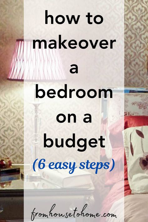 how to makeover a bedroom on a budget (6 easy steps) Budget Bedroom Makeover, Solid Color Throw Pillows, Bedroom Decorating Tips, Purple Home Decor, Blue Bedroom Decor, Sewing Room Storage, Interior Decorating Tips, Accent Wall Paint, Purple Rooms