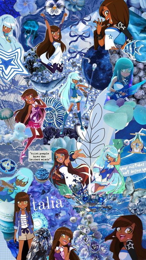 🩵🩵🩵#talia #blue #blueaesthetic #lolirock #wallpaper #collage Lolirock Wallpaper, Talia Lolirock, Wallpaper Collage, Good Mental Health, Girls Show, Inner Child, New Phones, Blue Aesthetic, Aesthetic Wallpapers