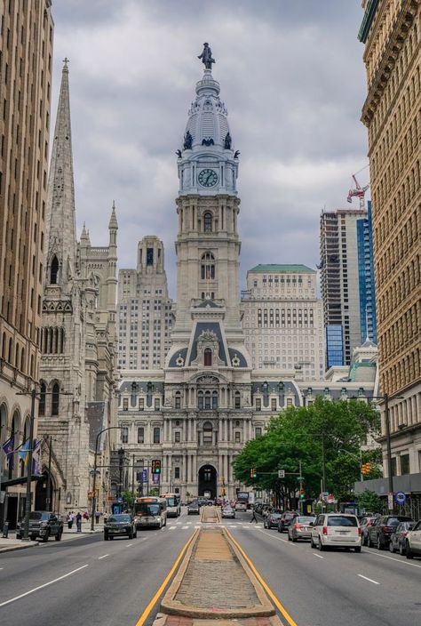 Philadelphia City Hall, Philadelphia Usa, Philadelphia City, Scenic Places, Architecture Collection, Rocky Balboa, Disney Magic Kingdom, States In America, Thomas Jefferson