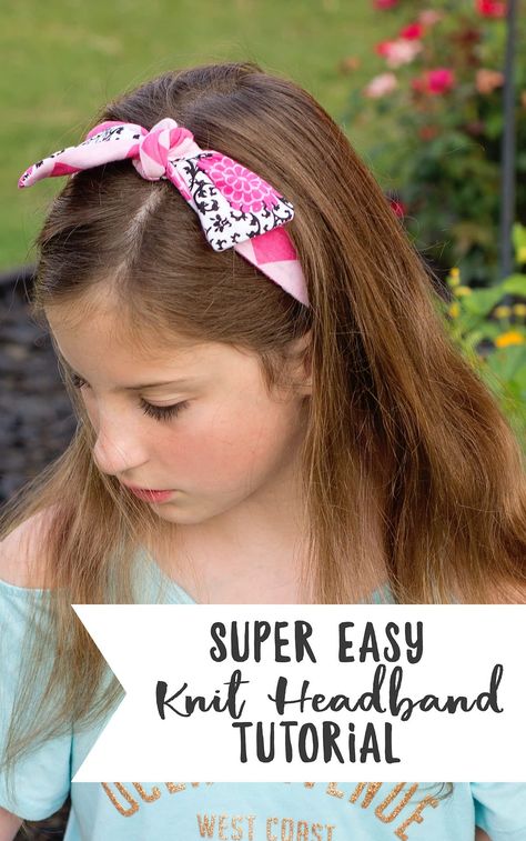 Knotted Headband Tutorial, Hair Bands Diy, Diy Fashion Trends, Chain Headband, Summer Headbands, Crafty Mom, Headband Tutorial, Tshirt Headband, Diy Summer