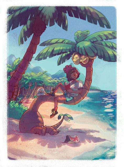 Alolan Exeggutor Art, Alola Fanart, Aloha Pokemon, Alolan Pokemon, Pokemon Alola Region, Pokemon Selene, Blackthorn Tree, Alolan Exeggutor, Alola Pokemon