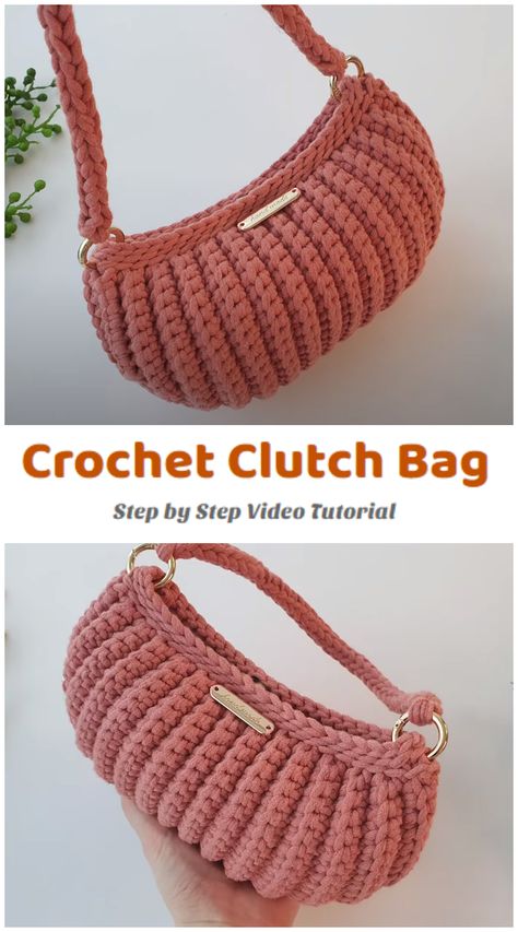 Projek Mengait, Corak Krusye, Clutch Bag Tutorial, Modern Haken, Purse Patterns Free, Beau Crochet, Crochet Clutch Bags, Crochet Purse Pattern Free, Free Crochet Bag