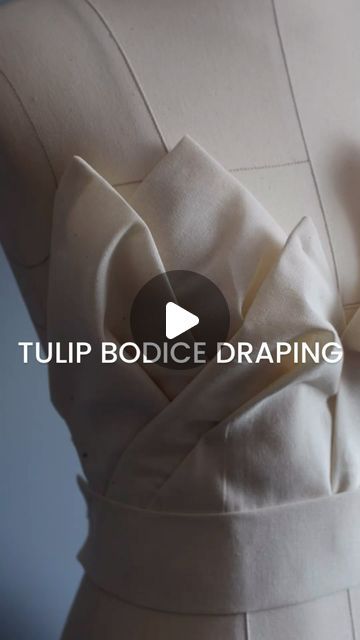 Draping for fashion 🇺🇦 online course on Instagram: "Tulip bodice draping and my new dress form @dama.maneken  This bodice needs to be modelled on a basic corset shape. Each element of the petal should be made double, you can add shape enhancers to make the petal hold its shape better. #draping #drapingclass #drapingtechnique #couturetechniques #ukainiandesigner" Couture, Draping Fashion Techniques, Dress Draping Techniques, Bodice Draping, Draping Techniques, Petal Dress, Draping Fashion, Tulip Dress, Dress Form