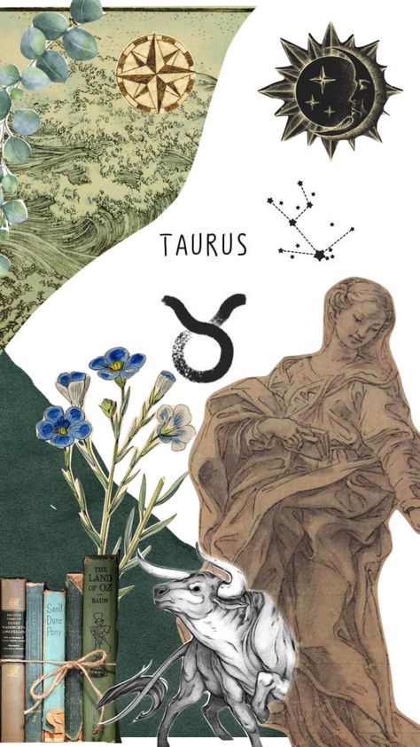 Taurus Collage, Taurus Aesthetic, Astrology Signs, Great Wave, Connect With People, Your Aesthetic, Creative Energy, Scrapbook Pages, Zodiac Signs