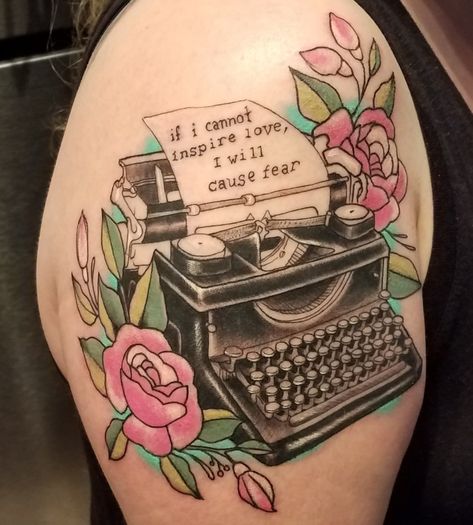 Quotes Typewriter, Mary Shelley Quotes, Typewriter Tattoo, Writer Tattoo, Date Tattoo, 2023 Pedicure, Writing Machine, Tattoo Minimal, Date Tattoos