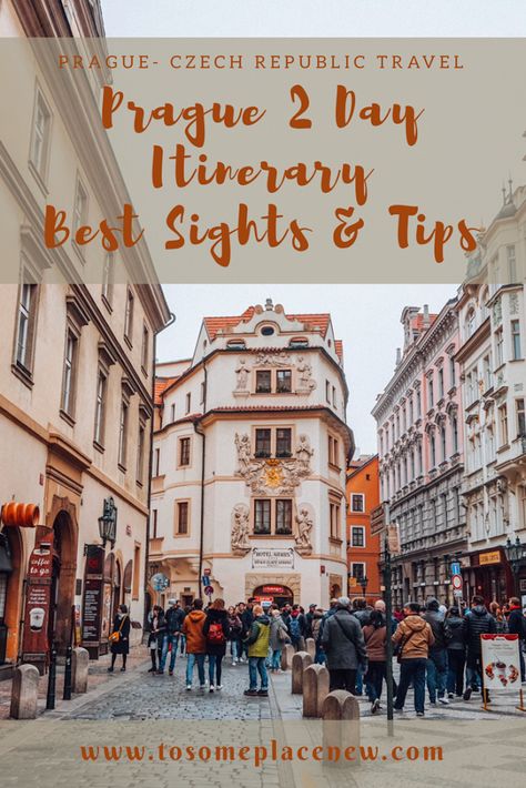 The best sightseeing guide for your trip to Prague - a day by day activities guide, with travel tips and experiences for your 2 day Prague Travel Itinerary #Prague Prague Itinerary, Prague Travel Guide, Czech Republic Travel, Visit Prague, Europe City, Cesky Krumlov, Prague Travel, Eastern Europe Travel, Travel Things