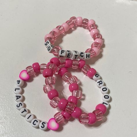 Handmade By Me One Size Fits Most - Adults/Teen Set Of 3 One Of A Kind Mean Girls Bracelet Ideas, Character Themed Bracelets, Mean Girls Bracelets, Kandy Braclets, Braclet Aesthetic, Trio Friendship Bracelets, Words To Put On Beaded Bracelets, Funny Friendship Bracelets, Funny Bracelets Beads Words