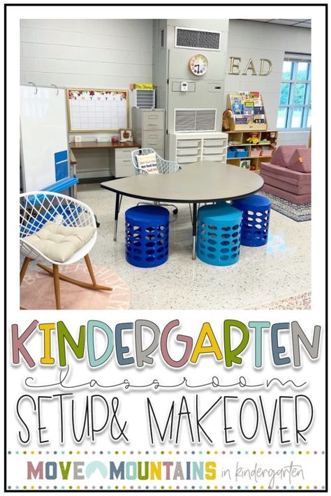 Classroom Setup Grade 1, Kindergarten Sped Classroom Setup, Kindergarten Seating Ideas, Kindergarten Classroom Set Up Layout, Minimal Kindergarten Classroom, Move Mountains In Kindergarten, Sensory Bins For Kindergarten Classroom, Best Kindergarten Classroom Setup, Kindergarten Classroom Setup Layout Floor Plans