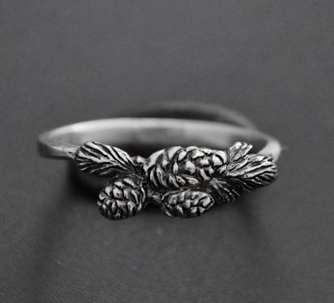 "Dainty Cedar Ring - Sterling Silver Ring - Botanical Ring - Exclusive Tree Leaf Ring - Nature Ring There are many spiritual meanings associated with the cedar tree, which can be found in many parts of the world. Various species of cedar symbolize: strength, immortality, purification, protection and healing. Let your jewelry choice be an extension of your inner expression DETAILS: Metal - recycled solid Sterling Silver Finish - oxidized HOW TO ORDER ▪ Simply choose your ring size and a gemstone Woodland Ring, Botanical Ring, Vintage Silver Jewelry, Branch Ring, Nature Ring, Botanical Jewelry, Delicate Rings, Gifts For Nature Lovers, Pure Silver