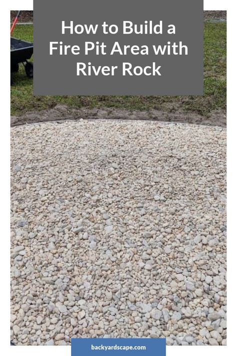 Discover the art of building a stunning fire pit area with river rock. This guide walks you through the steps of creating a beautiful and functional fire pit space, offering both aesthetic appeal and a cozy gathering spot in your backyard. Pebble Rock Fire Pit Area, Fire Pit Border Ideas, Fire Pit Stones Rocks, River Rock Fire Pit, Circle Fire Pit Area, Pea Gravel Fire Pit Area, Gravel Fire Pit Area, Fire Pit Edging, Diy Fire Pit Area