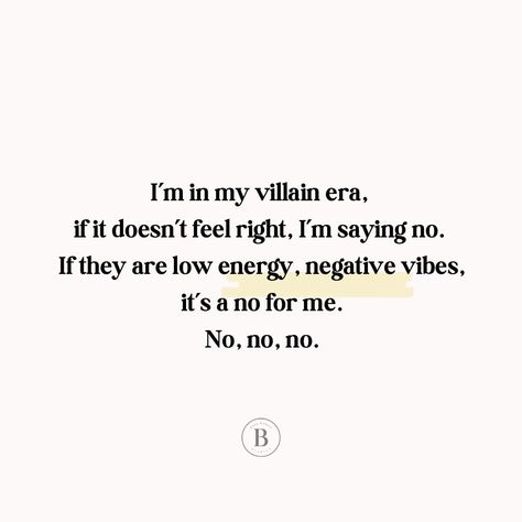 But is it really villain? Or self care? Comment below ⬇️ I’m in my villain era, if it doesn’t feel right, I’m saying no. If they are low energy, negative vibes, it’s a no for me. No, no, no. 👉👉Follow: @bosswomandiaries for more ⁠ ⁠ #motivationalquotes #femaleempowermentquotes #hustlehardgirl #quotesforwomen #girlsbuildingempires #girlbossgang #femalehustlers #womenmotivation #womeninpower #sheboss #girlsruntheworld #luxurygirl #confidence #confidentwomen #bossgirl #femaleentrepreneur... Villian In Someone’s Story, In My Villain Era Quotes, I Am The Villain Quotes, Entering My Villain Era Aesthetic, No Negative Vibes Quotes, Villan Era Quote, In My Villain Era, Villian Era Quote, Being The Villain Quotes