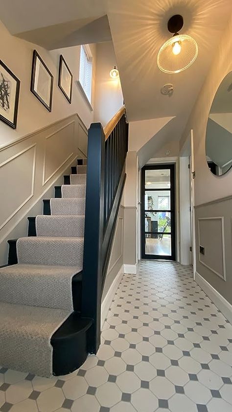 Hallway With Stairs, Stairs And Hallway Ideas, Stair Paneling, Victorian House Interiors, Staircase Interior Design, Stairs Renovation, Hallway Makeover, Hallway Colours, Stairs Design Interior