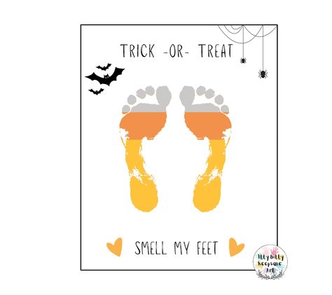 Halloween Trick or Treat Handprint Craft Art Printable Template / Autumn Activity / Fall Crafts / Candy Corn Fall Crafts Preschool, Footprint Template, Handprint Printable, Template Craft, Preschool Crafts Fall, Footprint Craft, Add Kids, Crafts Preschool, Preschool Activities Toddler