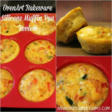 Omelet Muffins & Silicone Muffin Pan Review - Mini Van Dreams Hannah Food, Microwave Muffin, Easy Egg Muffins, Muffin Top Pan, Muffin Pan Recipes, Omelet Muffins, Oatmeal Cookies Easy, Silicone Muffin Cups, College Food