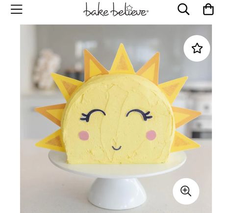 Sun Cake Birthday, Sunshine Birthday Cakes, Sun Diy, Natural Cake, Cake Magic, Sun Cake, Planet Cake, Sunshine First Birthday, Sunshine Birthday Parties