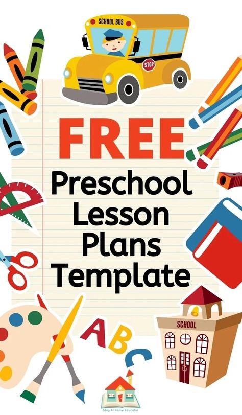 Snag our free preschool lesson plan template and make planning your preschool year a breeze! We also give you tons of preschool lesson plan ideas for in the classroom or homeschool. Lesson Plan Preschool Ideas, Daycare Curriculum Lesson Plans Preschool Themes, Lesson Plan For Elementary School, Preschool Planner Template, Preschool Weekly Activity Plan, August Toddler Themes Lesson Plans, Preschool Lessons Plans, Preschool Homeschool Lesson Plan Template, Daycare Curriculum Lesson Plans Free Printables