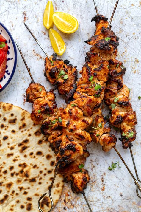 Chicken Kebab Recipe – Air Fryer, Grill, or Oven! Chicken Thigh Kebab Recipe, Chicken Kebab Marinade Recipes, Shiskabob Recipes Chicken, Chicken Kebab Recipe Oven, Marinade For Chicken Kabobs On The Grill, Air Fryer Kebab Recipes, Chicken Kabobs On The Grill Marinade, Greek Chicken Kebab Recipe, Chicken Kebab Recipe Marinade