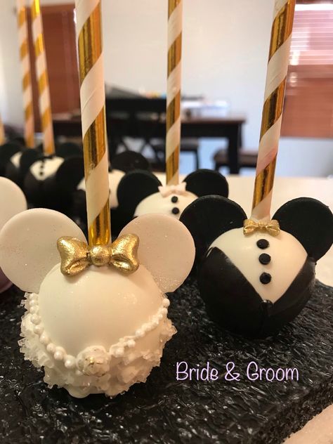 Disney Wedding Shower, Mickey Cake Pops, Disney Cake Pops, Mickey Mouse Wedding, Disney Bachelorette, Disney World Wedding, Disney Wedding Cake, Disney Bridal Showers, Disney Inspired Wedding