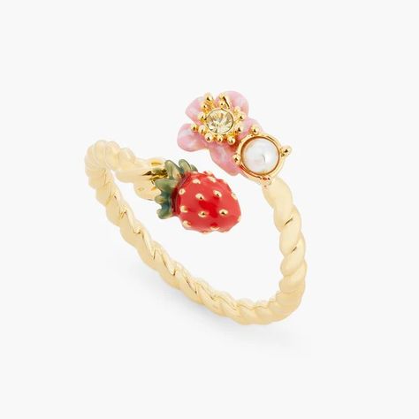 BOUNTIFUL WOODS – Les Néréides Strawberry Ring, Strawberry Heart, Strawberry Hearts, Strawberry Flower, Wild Strawberry, Les Nereides, Pink Strawberry, Wild Strawberries, Shine Bright Like A Diamond