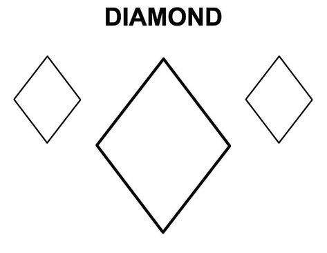 Ks Images, Draw Diamond, Shape Learning, Shape Coloring Pages, Learning To Draw, Cute Easy Doodles, Shape Pictures, Shape Templates, Diamond Drawing