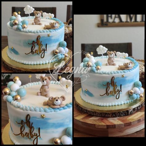 Baby Shower Cake Bear Theme, Teddy Bear Baby Shower Theme Boy Cake, Teddy Bear Baby Shower Cake Boys, Cake Bear Baby Boy, Boy Baby Shower Ideas Themes Teddy Bears, Baby Shower Cake Teddy Bear, We Can Bearly Wait Baby Shower Cake, Bearly Wait Baby Shower Cake, Baby Shower Bear Cake