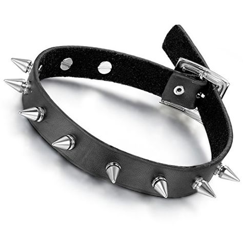 Flongo Women's Men's Gothic Alloy Rivet Black Leather Spi... https://smile.amazon.com/dp/B00SW917HG/ref=cm_sw_r_pi_dp_U_x_.QSsAb9NMZSJK Goth Choker Necklaces, Rivet Jewelry, Spiked Choker, Leather Collar Necklace, Gothic Choker Necklace, Spiked Jewelry, Gothic Choker, Goth Choker, Goth Necklace