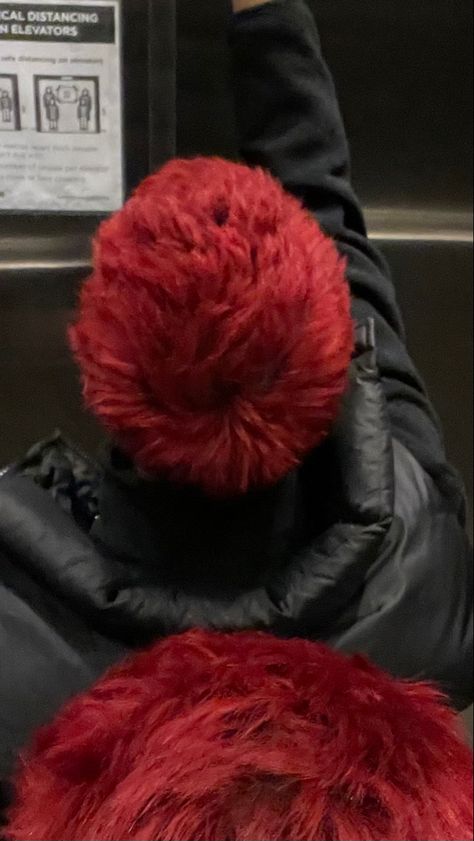 Heart Dyed Hair, Red Hair Buzzcut, Short Red Hair Men, Punk Hair Dye, Red Hair Dye Men, Dark Red Hair Men, Red Buzzcut, Men Hair Dye, Red Hair Men