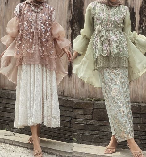 Lace Outer Outfit, Outer Outfit, Kebaya Lace, Lace Outer, Muslim Fashion Hijab Outfits, Hijab Outfits, Muslim Fashion Hijab, Hari Raya, Fashion Hijab